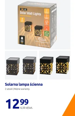 Solarna lampa ścienna Solar Wall Lights Shadow Pattern 7x5x10cm promocja w Action