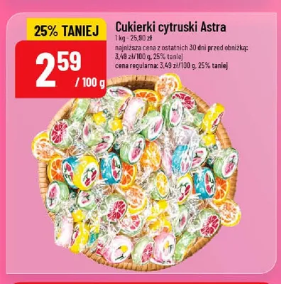 Cukierki cytruski Astra promocja w POLOmarket
