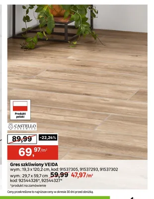 Gres szkliwiony Castello Ceramica VEIDA promocja w Leroy Merlin