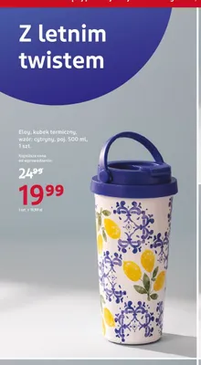 Kubek termiczny Eloy wzór cytryny 500 ml promocja w Rossmann