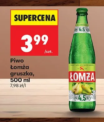 Piwo Łomża gruszka promocja w Biedronka