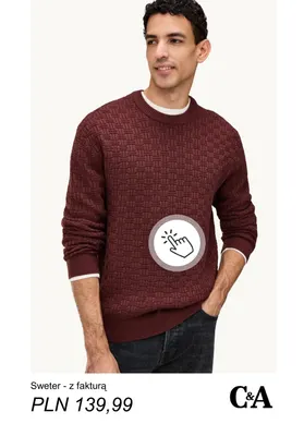 Sweter z fakturą C & A C&A promocja w C&A