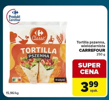 Tortilla wieloziarnista Carrefour promocja w Globi