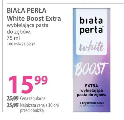 Pasta BIAŁA PERŁA White Boost Extra wybielająca pasta do zębów promocja w Hebe