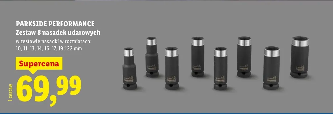 Zestaw 8 nasadek udarowych promocja w Lidl