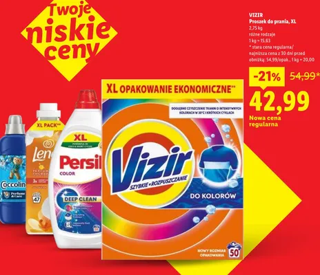 Proszek do prania Vizir XL promocja w Lidl