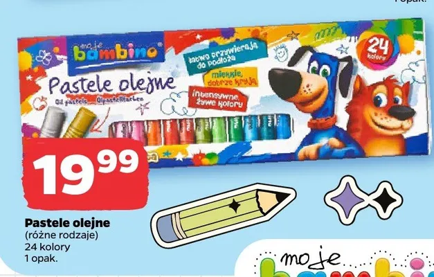 Pastele olejne Bambino 24 kolory promocja w Netto