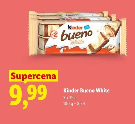 Wafelki Kinder Bueno White 3-pak promocja w Lidl