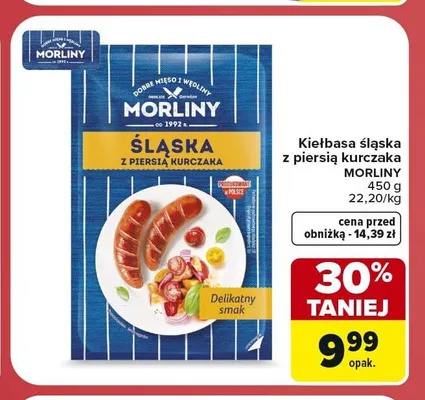 Kiełbasa śląska z piersią kurczaka Morliny promocja w Carrefour