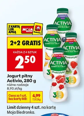 Jogurt pitny różne rodzaje promocja w Biedronka