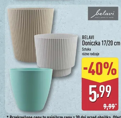 Doniczka Belavi 17/20 cm promocja w Aldi