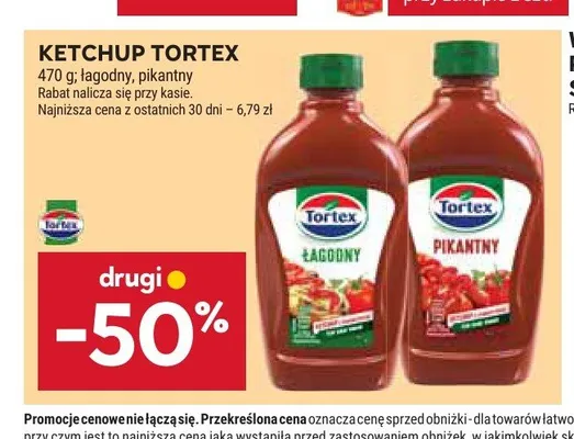 Ketchup łagodny Tortex promocja w Stokrotka