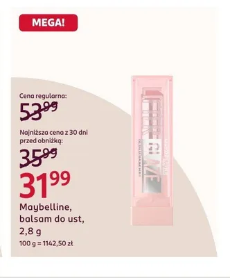 Balsam do ust Maybelline Lifter Glaze promocja w Rossmann