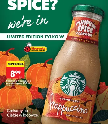 Kawa mrożona Starbucks Frappuccino Pumpkin Spice promocja w Biedronka