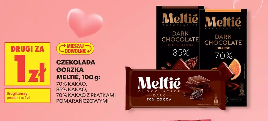 Czekolada gorzka Meltié 70% kakao promocja w Biedronka