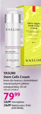 Krem do twarzy Yasumi Stem Cells Cream z komórkami macierzystymi jabłoni szwajcarskiej promocja w Hebe