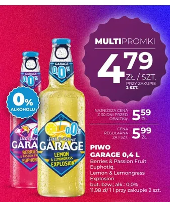 Piwo bezalkoholowe Garage Lemon & Lemongrass Explosion promocja w Duży Ben