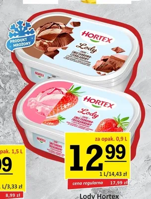 Lody śmietankowo-truskawkowe Hortex promocja w Gram Market