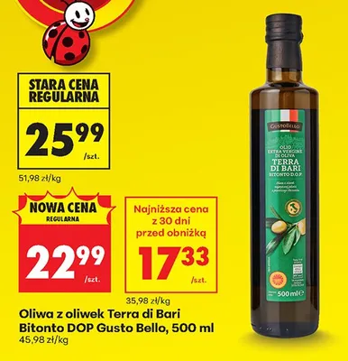 Oliwa z oliwek Terra di Bari Bitonto DOP Gusto Bello promocja w Biedronka