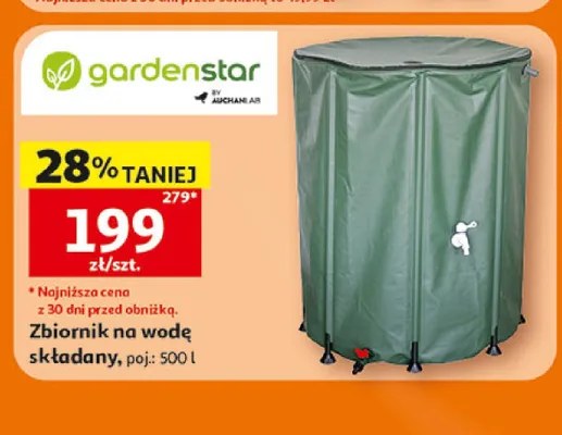 Zbiornik na wodę składany gardenstar promocja w Auchan
