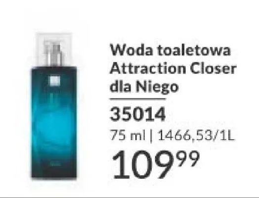 Woda toaletowa Attraction Closer dla Niego promocja w AVON