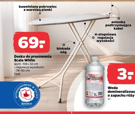 Deska do prasowania Scala White promocja w Netto