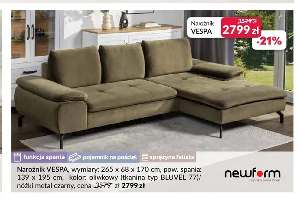 Narożnik Vespa Newform promocja w Salony Agata