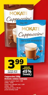 Kawa rozpuszczalna Cappuccino Mokate z belgijską czekoladą promocja w Hitpol