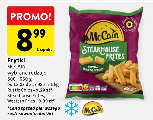 Frytki Steakhouse Frites McCain promocja w Intermarche