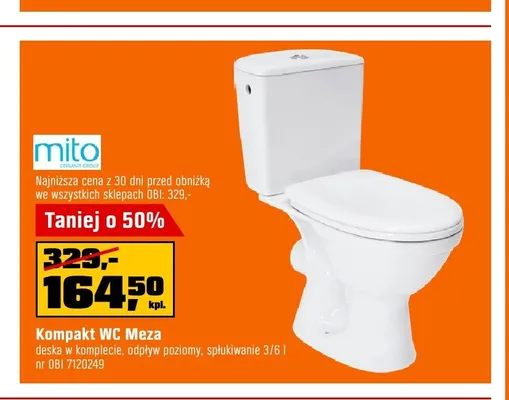 Kompakt WC Mito Meza promocja w OBI