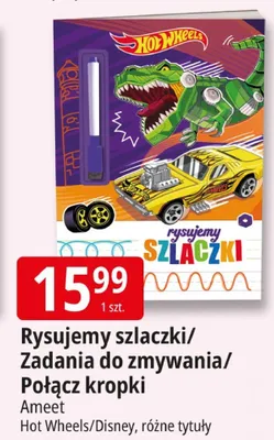 Rysujemy szlaczki Zadania do zmywania Połącz kropki Ameet Hot Wheels/Disney promocja w Leclerc