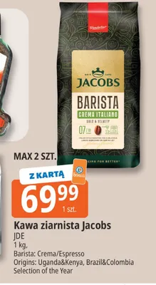 Kawa ziarnista Jacobs Barista Crema promocja w Leclerc