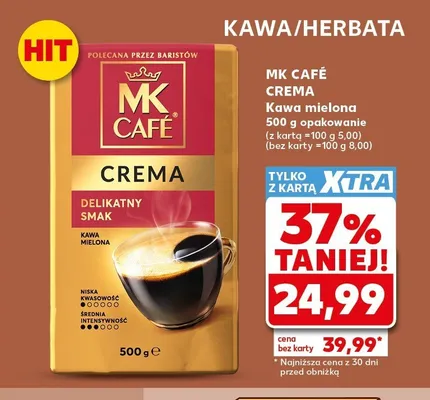 Kawa mielona MK Café Crema promocja w Kaufland