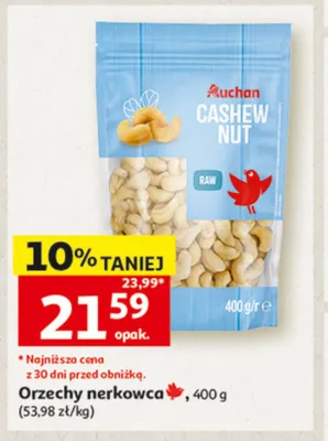 Orzechy nerkowca Auchan promocja w Auchan