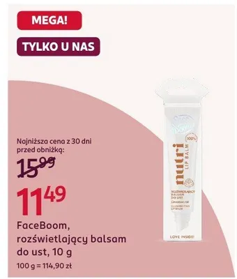 FaceBoom Nutri rozświetlający balsam do ust promocja w Rossmann