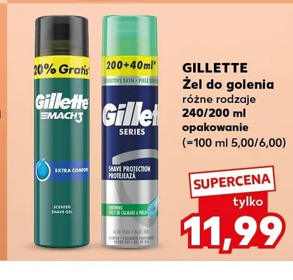 Żel do golenia GILLETTE promocja w Kaufland