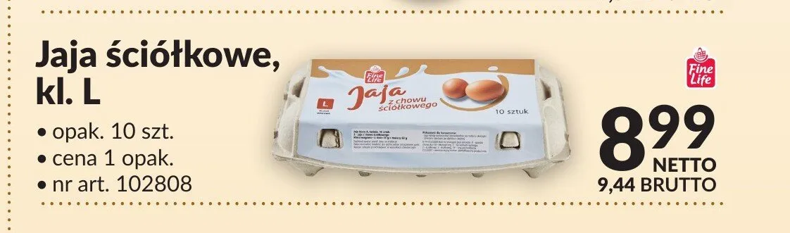 Jaja ściółkowe kl. L Fine Life promocja w Makro
