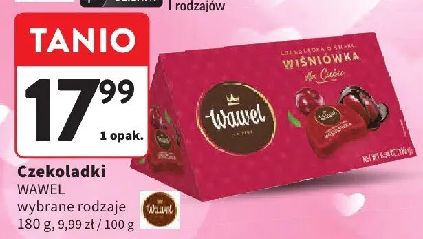 Czekoladki Wawel wybrane rodzaje promocja w Intermarche