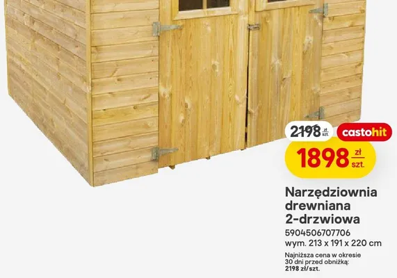 Narzędziownia drewniana 2-drzwiowa promocja w Castorama