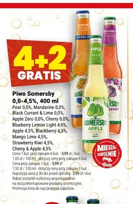 Piwo bezalkoholowe Somersby Black Currant & Lime promocja w Twój Market