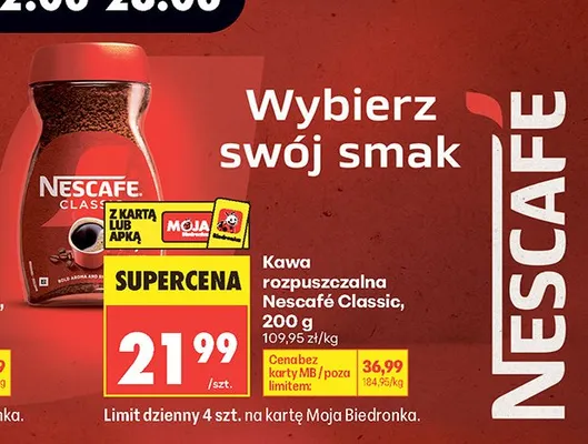 Kawa rozpuszczalna Nescafé Classic promocja w Biedronka