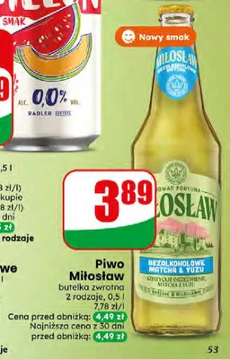 Piwo Miłosław butelka zwrotna promocja w Dino