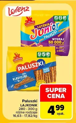 Paluszki Lajkonik promocja w Carrefour Market