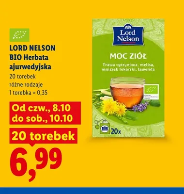 Herbata ajurwedyjska Lord Nelson Moc Ziół promocja w Lidl