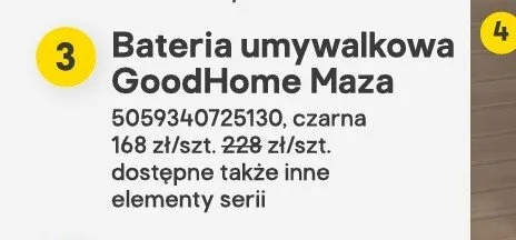 Bateria umywalkowa GoodHome Maza promocja w Castorama