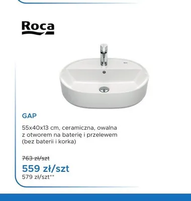 Umywalka ceramiczna GAP Roca promocja w Blu Salony Łazienek