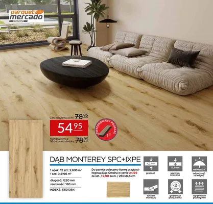 Panele winylowe Dąb Monterey SPC+IXPE promocja w Abra Meble