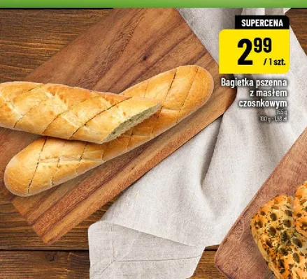 Bagietka pszenna z masłem czosnkowym promocja w POLOmarket