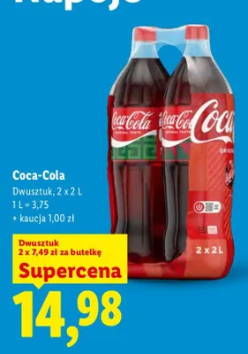 Napój gazowany Coca-Cola 2-pak promocja w Lidl