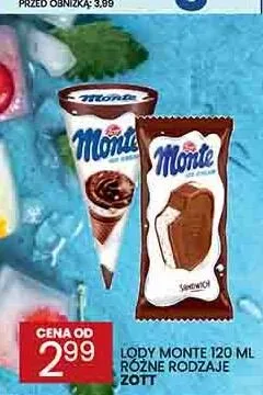 Lody Monte kanapka Zott promocja w Wafelek